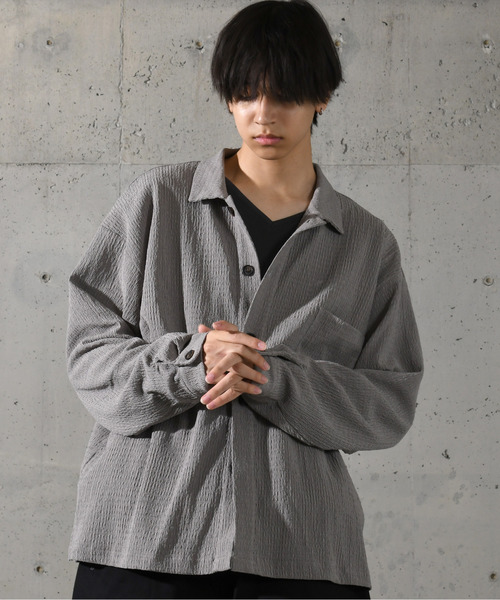 neos(ネオス)の「【neos】ルーズシルエット 楊柳 ロングスリーブ シャツ(シャツ/ブラウス・メンズ・ブラウン/ブルーグリーン/ブラック/グレイッシュベージュ・MEDIUM/LARGE)」の13枚目の写真