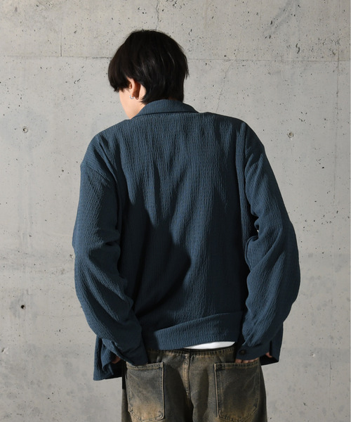 neos(ネオス)の「【neos】ルーズシルエット 楊柳 ロングスリーブ シャツ(シャツ/ブラウス・メンズ・ブラウン/ブルーグリーン/ブラック/グレイッシュベージュ・MEDIUM/LARGE)」の9枚目の写真