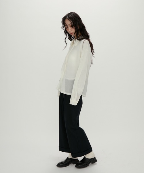 NUJOH(ヌゾ)の「Light Breeze Zip Knit / ライトブリーズ ジップニット(シャツ/ブラウス・レディース・ブラック/グレー/アイボリー・FREE)」の19枚目の写真