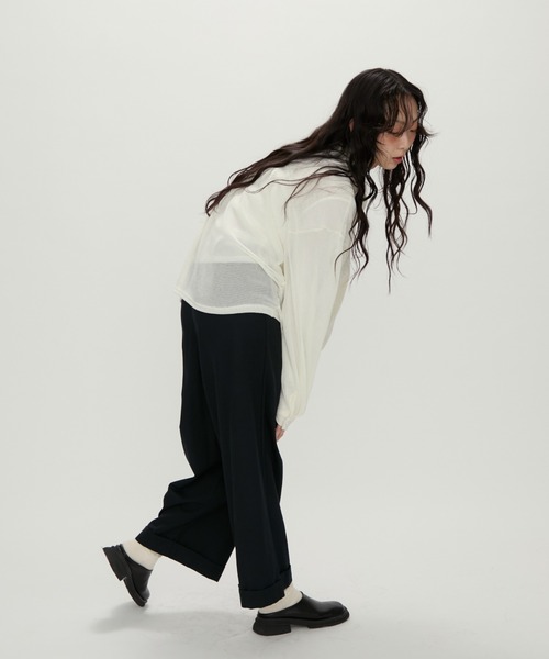 NUJOH(ヌゾ)の「Light Breeze Zip Knit / ライトブリーズ ジップニット(シャツ/ブラウス・レディース・ブラック/グレー/アイボリー・FREE)」の22枚目の写真