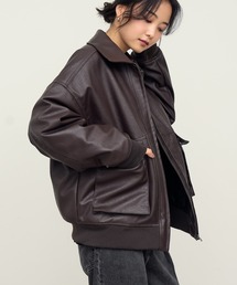 NOGLE | 【NOGLE/ノグル】2WAY襟ファーフェイクレザーブルゾン(ミリタリージャケット)