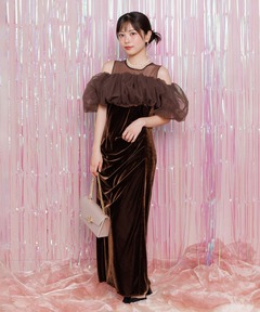 バルーンボレロ・ベロアドレス セット/結婚式/パーティー/お呼ばれ