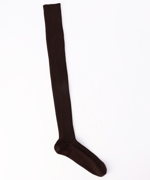 BASERANGE（ベースレンジ）の「Baserange/ベースレンジ OVERKNEE SOCKS / SOOK-CR-WI25 / リブ ハイソックス（ソックス/靴下・レディース・ピンク/ブラウン・36）」の2枚目の写真