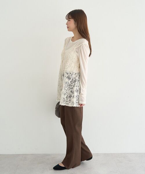 earth music&ecology（アースミュージックアンドエコロジー）の「モールレースキャミチュニック（チュニック・レディース・アイボリー/ブラック・FREE）」の20枚目の写真