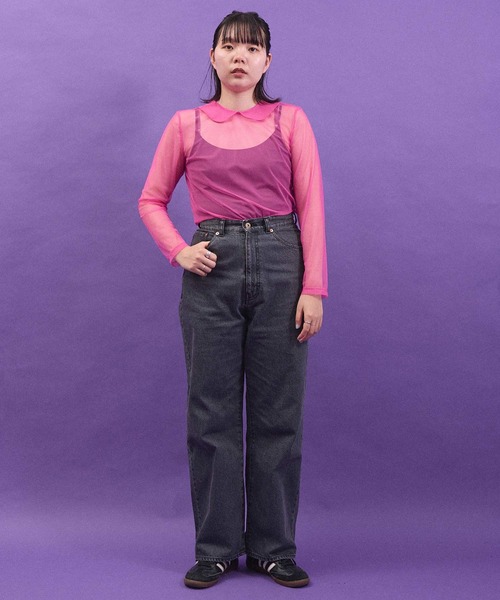 I am I in fact...(アイアムアイインファクト)の「_Tulle inner マ ルエリpullover(Tシャツ/カットソー・レディース・ブラック/ホワイト/ピンク/パープル・FREE)」の17枚目の写真