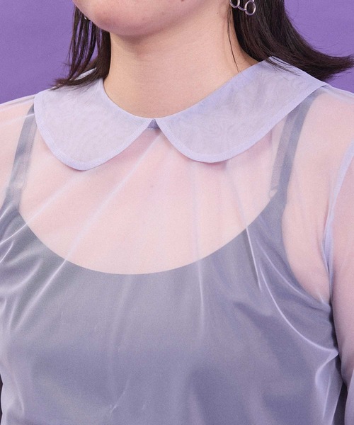 I am I in fact...(アイアムアイインファクト)の「_Tulle inner マ ルエリpullover(Tシャツ/カットソー・レディース・ブラック/ホワイト/ピンク/パープル・FREE)」の18枚目の写真