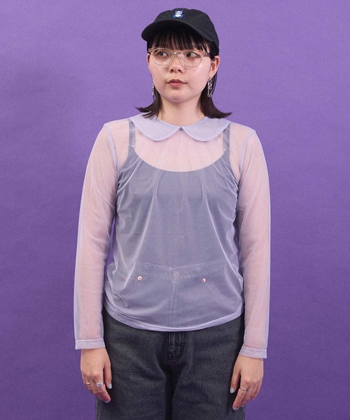 I am I in fact...(アイアムアイインファクト)の「_Tulle inner マ ルエリpullover(Tシャツ/カットソー・レディース・ブラック/ホワイト/ピンク/パープル・FREE)」の20枚目の写真