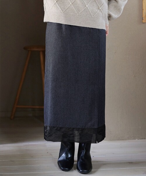 Tiaclasse(ティアクラッセ)の「メランジヘリンボーンツイードスカート(スカート・レディース・チャコールグレー/ライトグレー・M/L)」の12枚目の写真