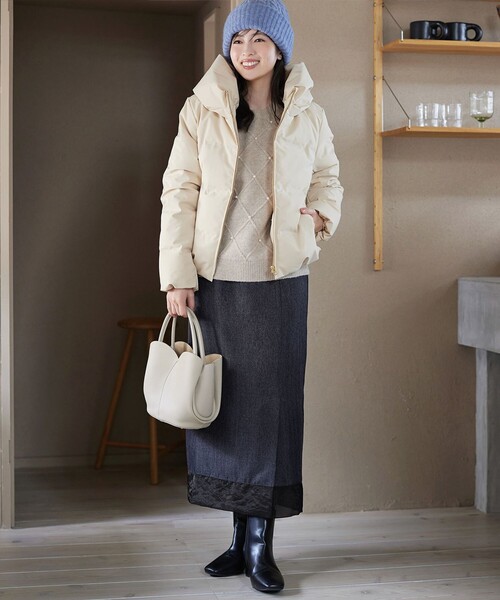 Tiaclasse(ティアクラッセ)の「メランジヘリンボーンツイードスカート(スカート・レディース・チャコールグレー/ライトグレー・M/L)」の13枚目の写真