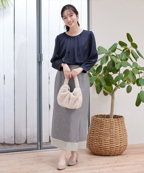 Tiaclasse(ティアクラッセ)の「メランジヘリンボーンツイードスカート(スカート・レディース・チャコールグレー/ライトグレー・M/L)」の19枚目の写真