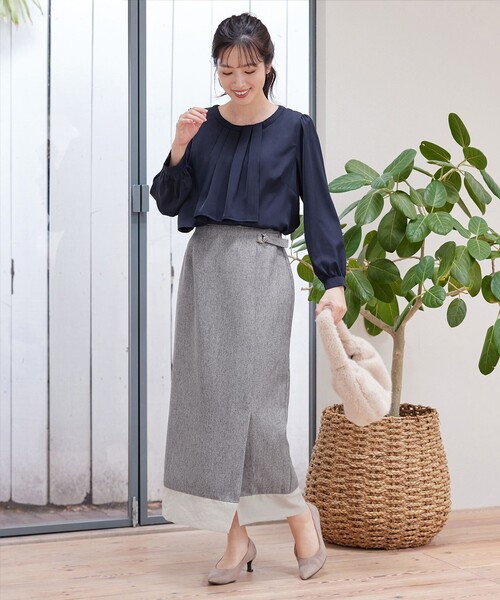 Tiaclasse(ティアクラッセ)の「メランジヘリンボーンツイードスカート(スカート・レディース・チャコールグレー/ライトグレー・M/L)」の21枚目の写真