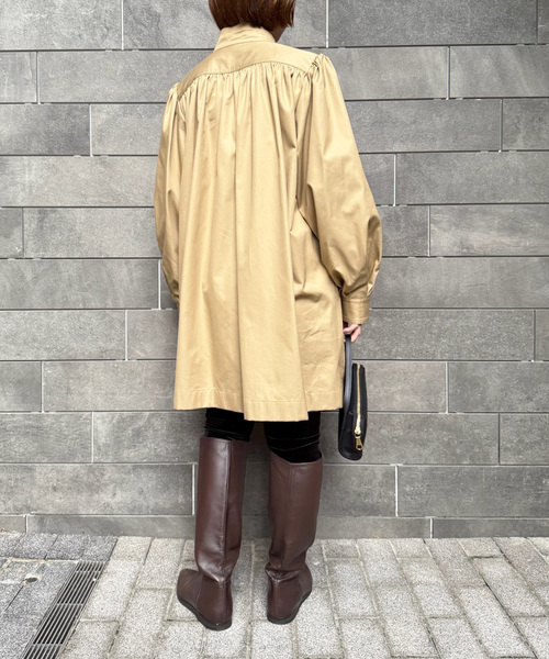 EDIT. FOR LULU（エディットフォールル）の「ギャバジンパフスリーブコート（その他アウター・レディース・ベージュ・FREE）」の7枚目の写真