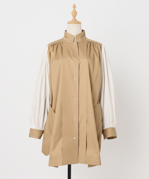 EDIT. FOR LULU（エディットフォールル）の「ギャバジンパフスリーブコート（その他アウター・レディース・ベージュ・FREE）」の2枚目の写真