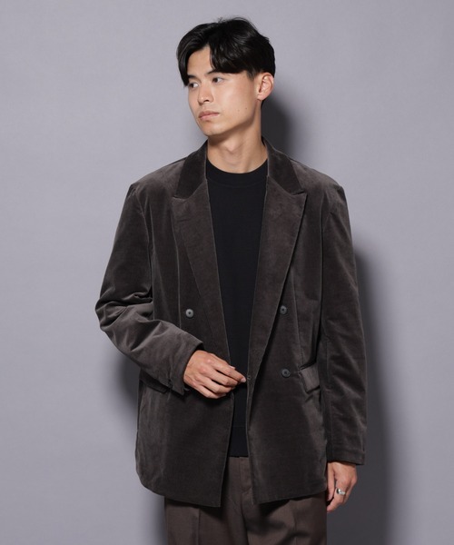 セール】AIRコーデュロイ ダブルブレストジャケット/STRETCH