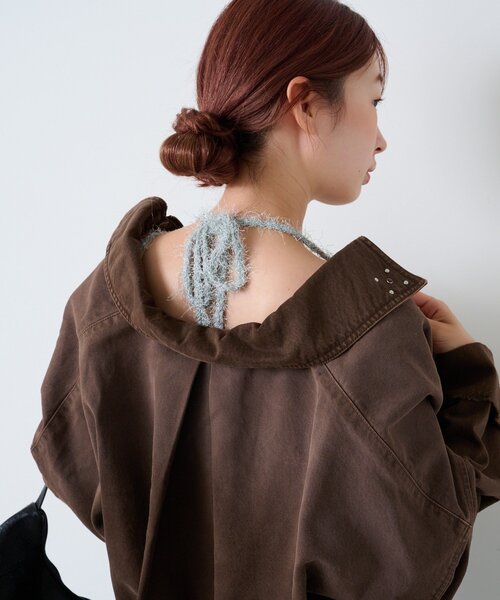 Kastane（カスタネ）の「*【セットアップ対応】ビジューデニムジャケット（デニムジャケット・レディース・ブラウン・FREE）」の2枚目の写真