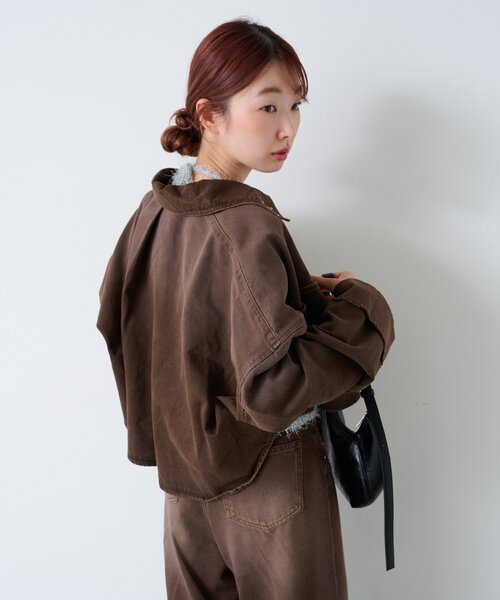 Kastane（カスタネ）の「*【セットアップ対応】ビジューデニムジャケット（デニムジャケット・レディース・ブラウン・FREE）」の7枚目の写真