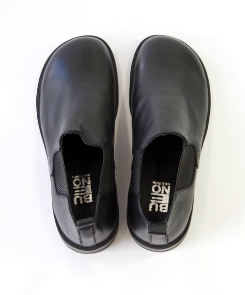 BUENO （ブエノ） /本革オブリークトゥ サイドゴアショートブーツ 【F2002】