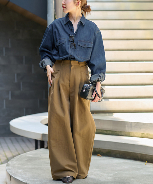 JOURNAL STANDARD relume（ジャーナルスタンダード　レリューム）の「《追加3》9oz デニムワークシャツ（シャツ/ブラウス・レディース・ブルー/ネイビー・FREE）」の14枚目の写真