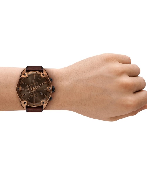 DIESEL◇クォーツ腕時計⁄アナログ⁄レザー⁄BLK⁄BLK⁄DZ-7345 DIESEL