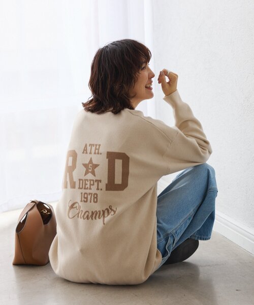 セール】【バックロゴが目を惹く】アスレチックロゴニット（ニット