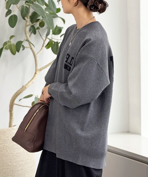 セール】【バックロゴが目を惹く】アスレチックロゴニット（ニット