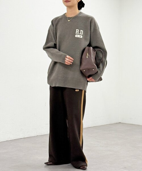 セール】【バックロゴが目を惹く】アスレチックロゴニット（ニット