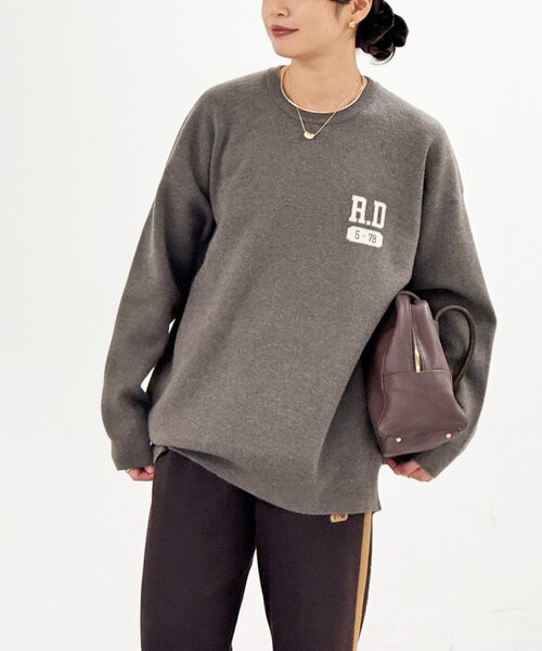 【新品】 リヴドロワ アスレチックロゴニット セール】【バックロゴが目を惹く】アスレチックロゴニット（ニット