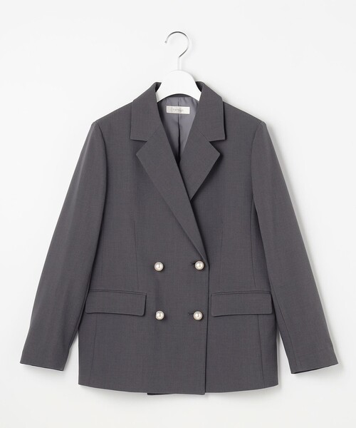 Feroux(フェルゥ)の「パール釦テーラード ジャケット(テーラードジャケット・レディース・グレー系/ベージュ系・SMALL/MEDIUM)」の18枚目の写真