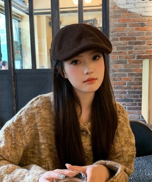 Ritzy(リッツィー)の「フェイクウール ハンチング帽(ハンチング/ベレー帽・レディース・モカ/ブラック・FREE)」の3枚目の写真