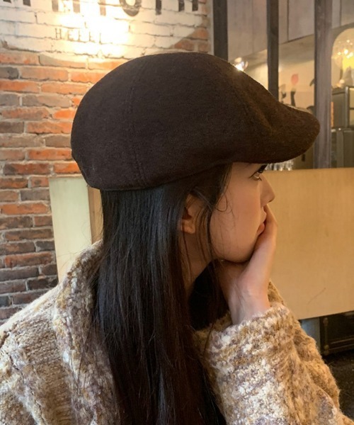 Ritzy(リッツィー)の「フェイクウール ハンチング帽(ハンチング/ベレー帽・レディース・モカ/ブラック・FREE)」の7枚目の写真