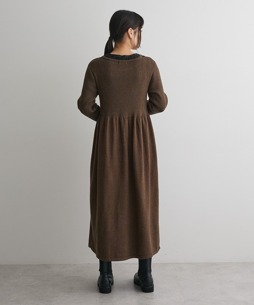 CRAFT STANDARD BOUTIQUE（クラフトスタンダードブティック）の「カットアウトニットワンピース＜ハンドウォッシャブル＞◆（ワンピース・レディース・チャコールグレー/カーキ・FREE）」の10枚目の写真