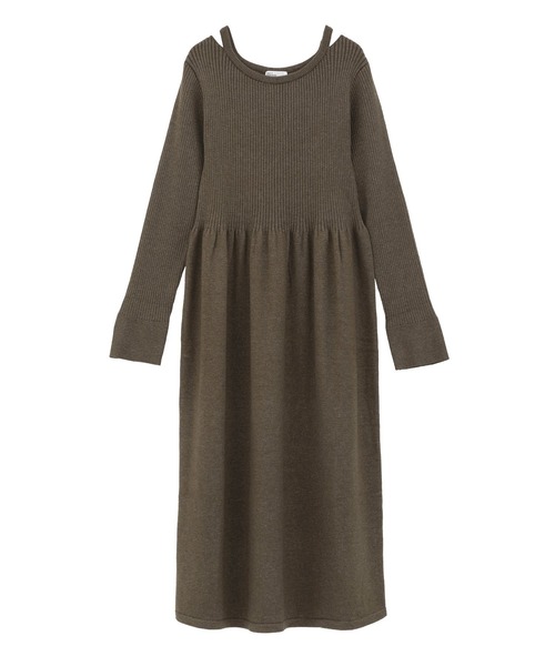 CRAFT STANDARD BOUTIQUE（クラフトスタンダードブティック）の「カットアウトニットワンピース＜ハンドウォッシャブル＞◆（ワンピース・レディース・チャコールグレー/カーキ・FREE）」の14枚目の写真