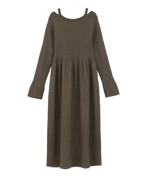 CRAFT STANDARD BOUTIQUE（クラフトスタンダードブティック）の「カットアウトニットワンピース＜ハンドウォッシャブル＞◆（ワンピース・レディース・チャコールグレー/カーキ・FREE）」の15枚目の写真