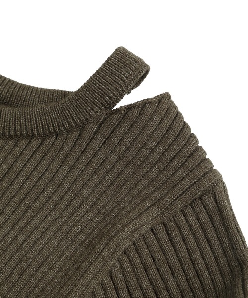 CRAFT STANDARD BOUTIQUE（クラフトスタンダードブティック）の「カットアウトニットワンピース＜ハンドウォッシャブル＞◆（ワンピース・レディース・チャコールグレー/カーキ・FREE）」の19枚目の写真