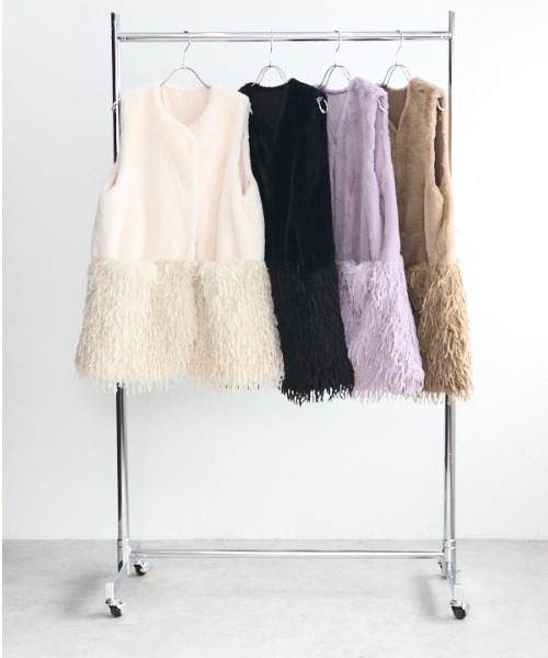 Muel Chic(ミュエルシック)の「Foster fur vest フォスターファーベスト(その他アウター・レディース・オフホワイト/ブラック/ベージュ/ラベンダー・FREE)」の5枚目の写真