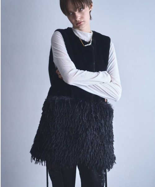 Muel Chic(ミュエルシック)の「Foster fur vest フォスターファーベスト(その他アウター・レディース・オフホワイト/ブラック/ベージュ/ラベンダー・FREE)」の16枚目の写真