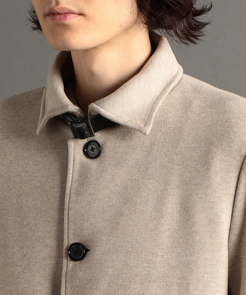 MONSIEUR NICOLE（ムッシュニコル）の「ツイーディボンディング バルカラーコート（ステンカラーコート・メンズ・ベージュ/ブラック・SMALL/LARGE/X-LARGE/MEDIUM）」の8枚目の写真