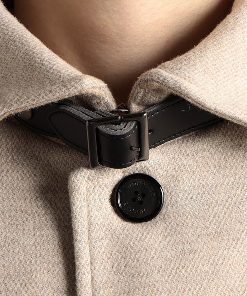 MONSIEUR NICOLE（ムッシュニコル）の「ツイーディボンディング バルカラーコート（ステンカラーコート・メンズ・ベージュ/ブラック・SMALL/LARGE/X-LARGE/MEDIUM）」の10枚目の写真