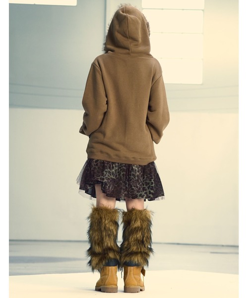 NICE GHOST CLUB（ナイスゴーストクラブ）の「A'GEM/9 × .kom 『NICE GHOST CLUB/ナイスゴーストクラブ』DARK FANTASY FUR HOODIE ZIP UP/ダークファンタジーデザイン ファー付きジップアップパーカー（パーカー・レディース・ブラック/ブラウン・M/L）」の8枚目の写真