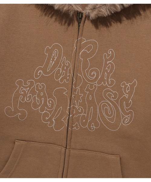 NICE GHOST CLUB（ナイスゴーストクラブ）の「A'GEM/9 × .kom 『NICE GHOST CLUB/ナイスゴーストクラブ』DARK FANTASY FUR HOODIE ZIP UP/ダークファンタジーデザイン ファー付きジップアップパーカー（パーカー・レディース・ブラック/ブラウン・M/L）」の19枚目の写真
