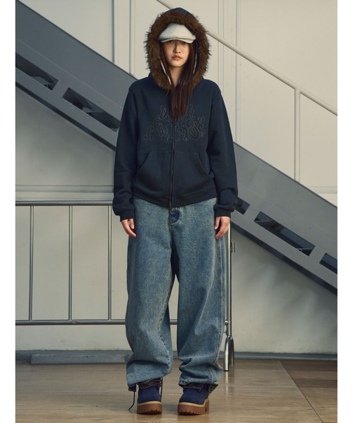 NICE GHOST CLUB（ナイスゴーストクラブ）の「A'GEM/9 × .kom 『NICE GHOST CLUB/ナイスゴーストクラブ』DARK FANTASY FUR HOODIE ZIP UP/ダークファンタジーデザイン ファー付きジップアップパーカー（パーカー・レディース・ブラック/ブラウン・M/L）」の3枚目の写真