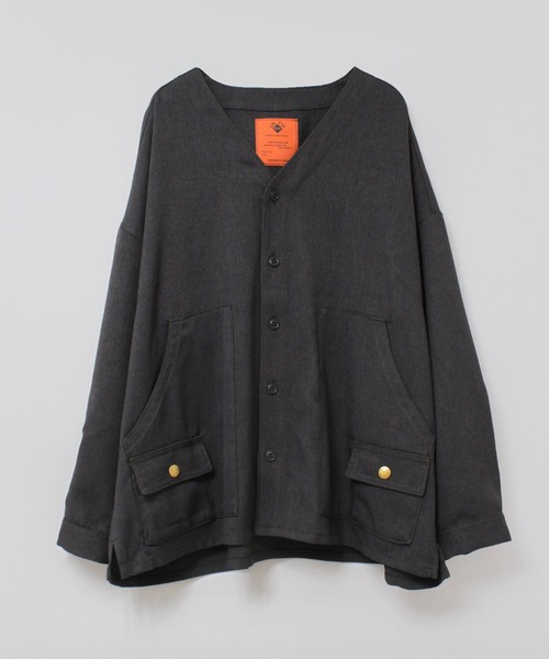URCH RNA(アーチ アールエヌエー)の「B2927 フレンチワークのウールライクシャツジャケット(シャツ/ブラウス・レディース・アッシュグレー/ブルー/チャコール・FREE)」の3枚目の写真