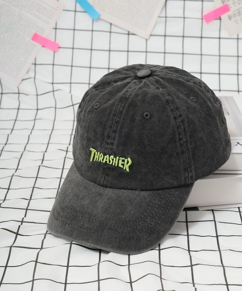THRASHER（スラッシャー）の「THRASHER ロゴ刺繍 キャップ サイズ調整付き CAP 帽子 男女兼用（キャップ・メンズ・ホワイト/パープル/イエロー・FREE）」の3枚目の写真