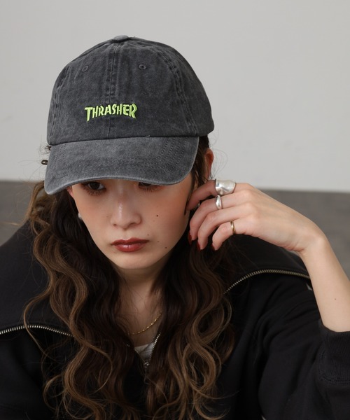THRASHER（スラッシャー）の「THRASHER ロゴ刺繍 キャップ サイズ調整付き CAP 帽子 男女兼用（キャップ・メンズ・ホワイト/パープル/イエロー・FREE）」の19枚目の写真