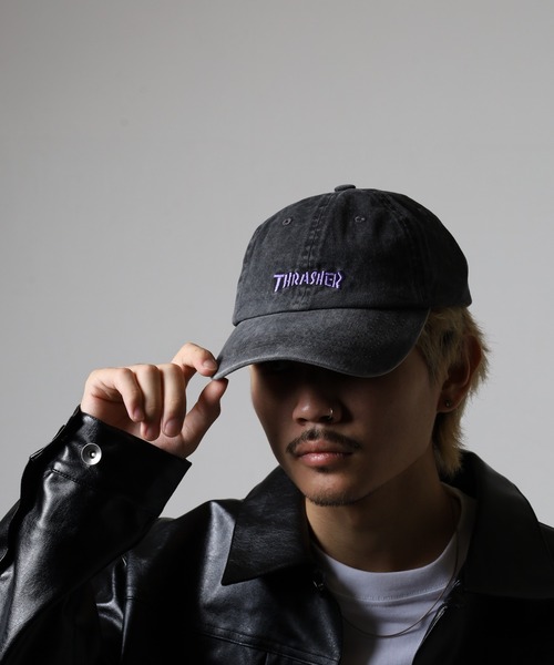 THRASHER（スラッシャー）の「THRASHER ロゴ刺繍 キャップ サイズ調整付き CAP 帽子 男女兼用（キャップ・メンズ・ホワイト/パープル/イエロー・FREE）」の21枚目の写真