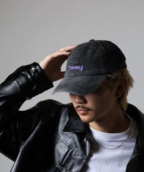 THRASHER（スラッシャー）の「THRASHER ロゴ刺繍 キャップ サイズ調整付き CAP 帽子 男女兼用（キャップ・メンズ・ホワイト/パープル/イエロー・FREE）」の22枚目の写真