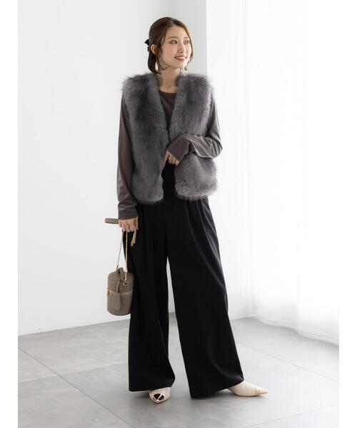 Te chichi（テチチ）の「ショートファーベスト《2025winter catalog item》（ベスト・レディース・グレー/ベージュ・F）」の17枚目の写真