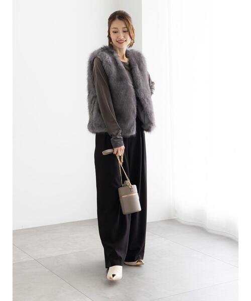 Te chichi（テチチ）の「ショートファーベスト《2025winter catalog item》（ベスト・レディース・グレー/ベージュ・F）」の18枚目の写真