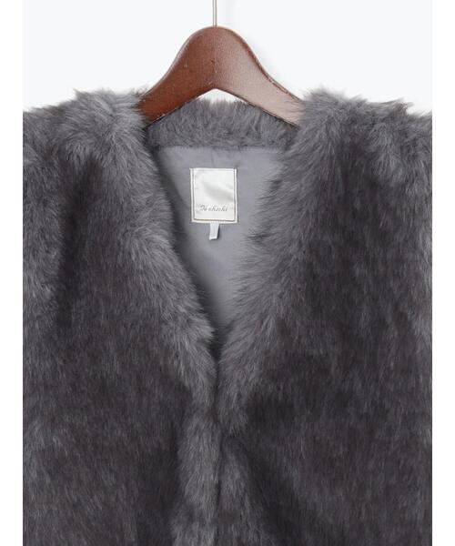 Te chichi（テチチ）の「ショートファーベスト《2025winter catalog item》（ベスト・レディース・グレー/ベージュ・F）」の13枚目の写真