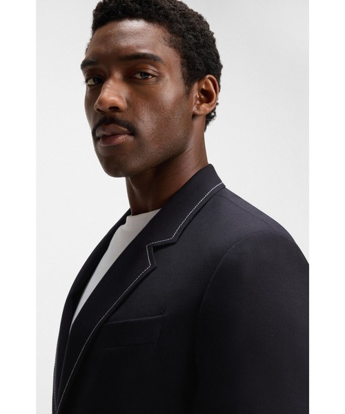 セール】リラックスフィットジャケット バージンウール コントラスト